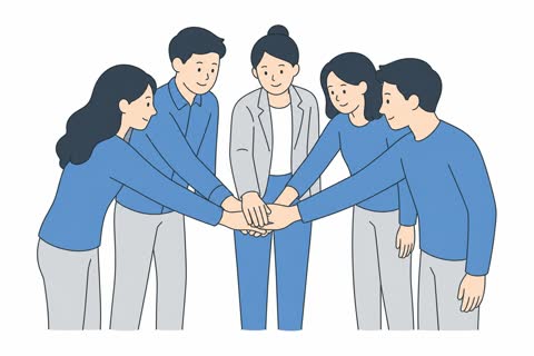 円陣を組む