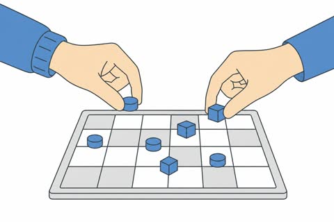 コマを置く