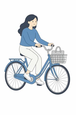 自転車に乗る