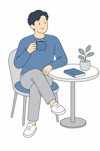 コーヒーを飲む