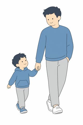 親子で手をつなぐ