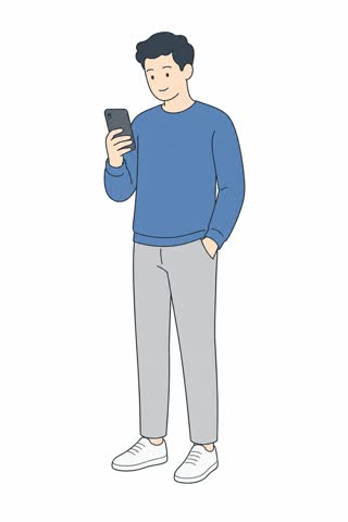 スマホを見る