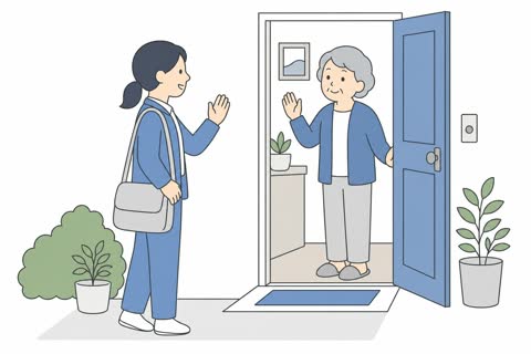 訪問ケアする