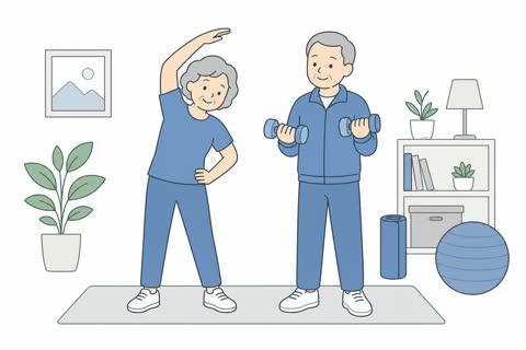 自宅で体操する
