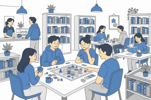 ボードゲームカフェの店内