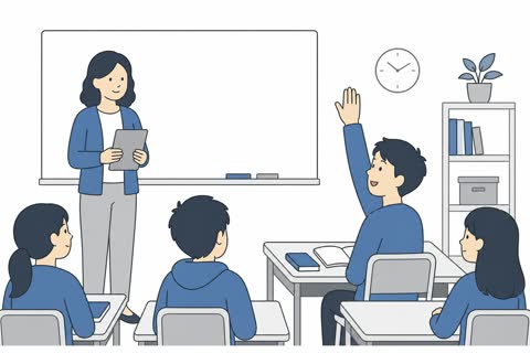 挙手する