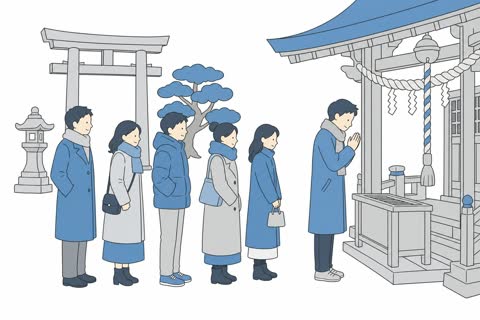 初詣する