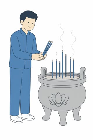 線香をあげる