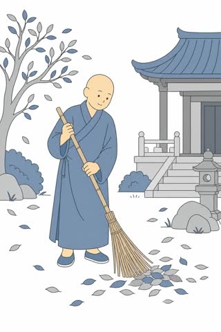 掃除する（僧侶）