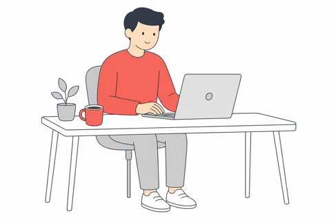 PC作業する