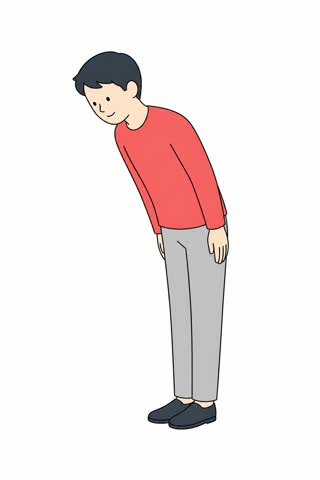 お辞儀する