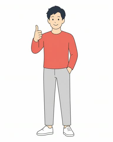 グッドサインを出す