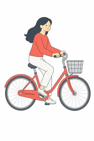 自転車に乗る
