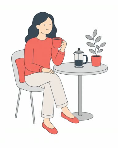 コーヒーを飲む
