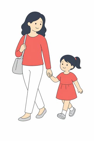 親子で手をつなぐ