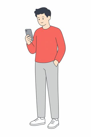 スマホを見る