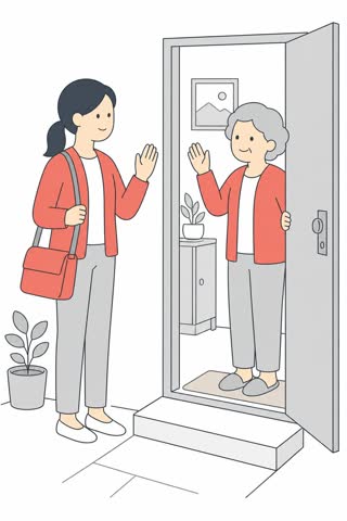 訪問ケアする