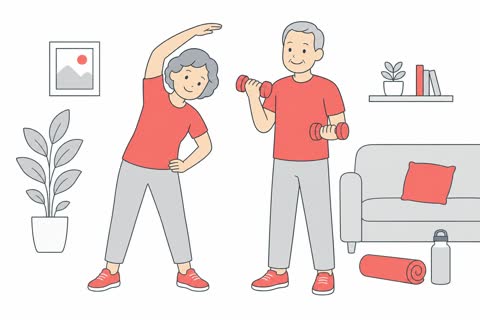 自宅で体操する