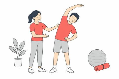 ストレッチ指導する