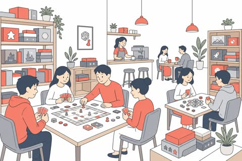 ボードゲームカフェの店内