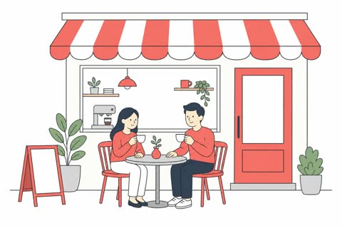 カフェの外観
