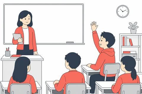 挙手する