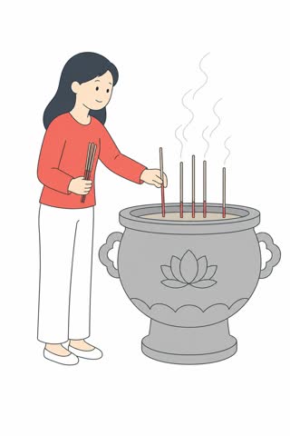 線香をあげる