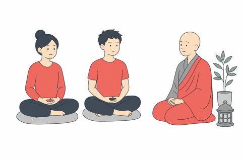 座禅する
