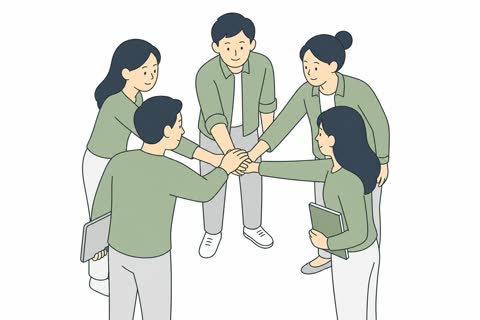 円陣を組む