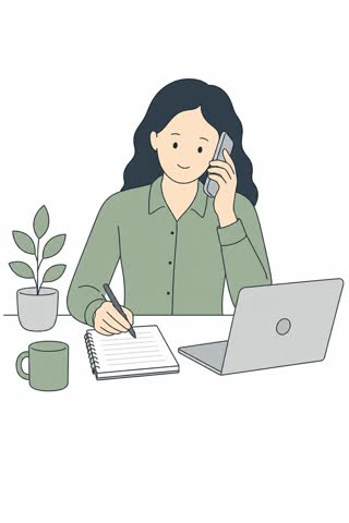 電話対応する