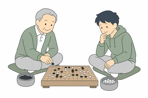 囲碁を打つ