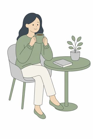 コーヒーを飲む