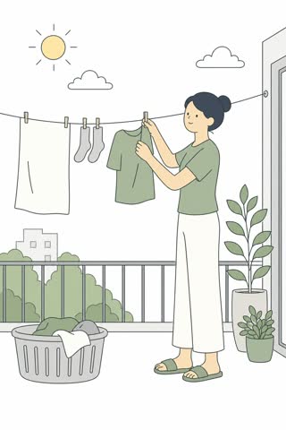 洗濯物を干す
