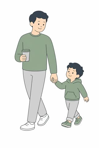親子で手をつなぐ