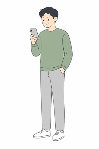 スマホを見る