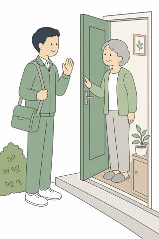 訪問ケアする