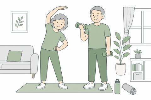 自宅で体操する