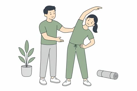 ストレッチ指導する