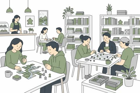 ボードゲームカフェの店内