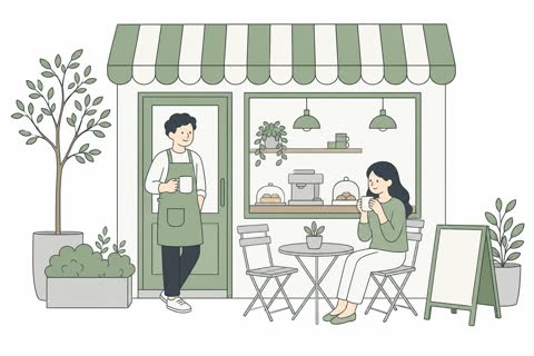 カフェの外観