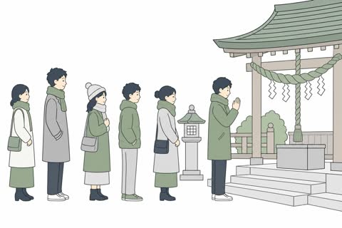 初詣する