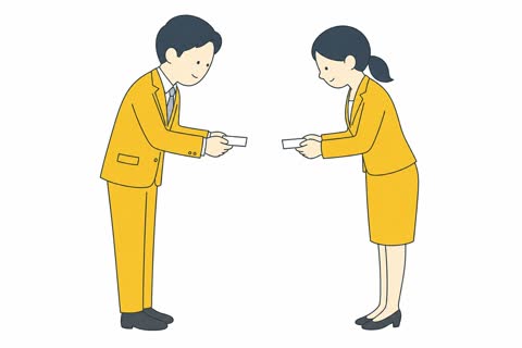 名刺交換する
