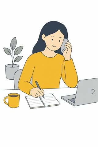 電話対応する