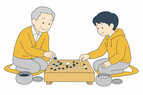 囲碁を打つ