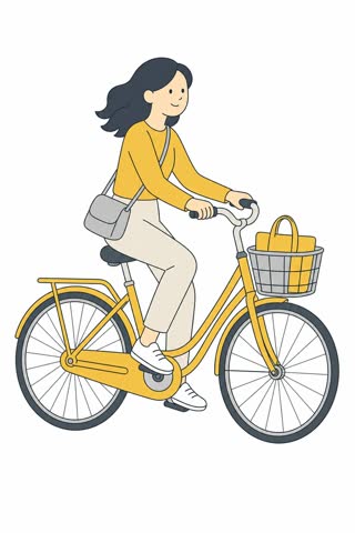 自転車に乗る