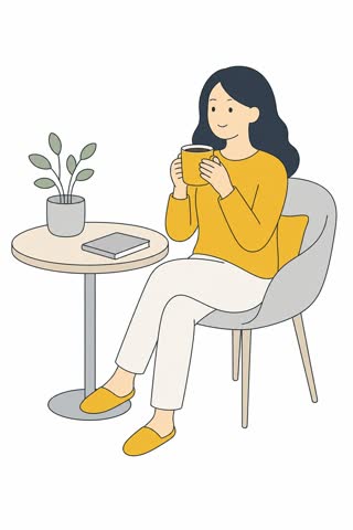 コーヒーを飲む