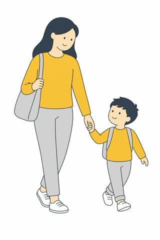 親子で手をつなぐ