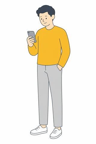 スマホを見る