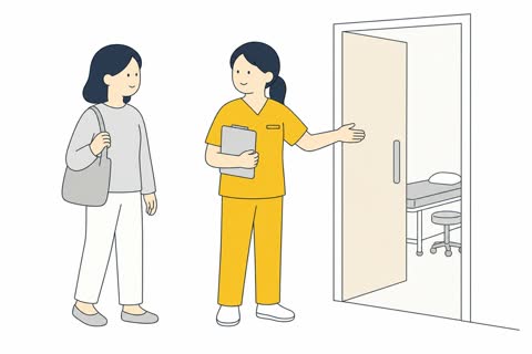 施術室に案内する