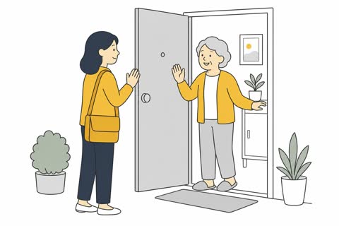 訪問ケアする